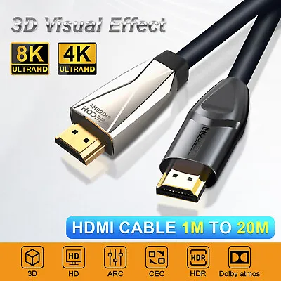 $7.99 • Buy VEECOH Premium 8K 4K HDMI Cable V2.1 V2.0 HD 3D High Speed Ethernet HEC ARC PS5