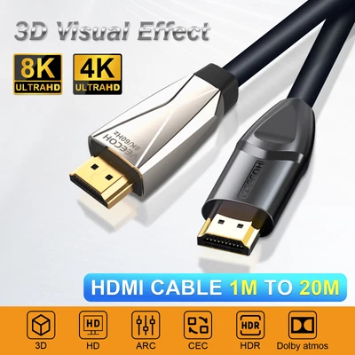 $7.99 • Buy VEECOH Premium 8K 4K HDMI Cable V2.1 V2.0 HD 3D High Speed Ethernet HEC ARC PS5