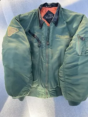 Vintage 90’s TRIUMPH Motor Cycle Racing Nylon Bomber Tour Jacket • $178.99