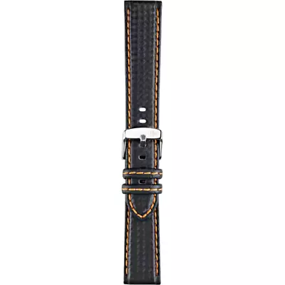 MORELLATO Linea Waterproof Technical Carbon Watch Strap In Black Orange  20 Mm • £38