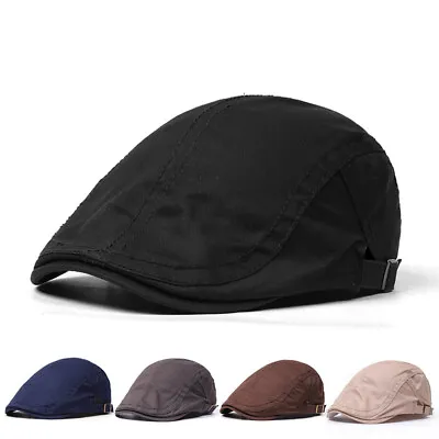 Mens Beret Flat Driving Plaid Duckbill Gatsby Cap Golf Cabbie Ivy Hat Newsboy • £5.99