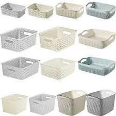 £21.50 • Buy CURVER Range Of Storage Basket Solutions - Choice Of Colours & Sizes