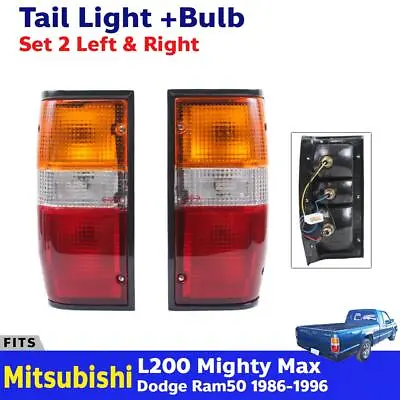 Tail Light Lamp +Bulb Pair Fits Mitsubishi L200 Mighty Max Pickup 1986-96 PUS • $65.88