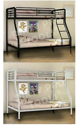 Metal Triple Bunk Bed - Single 3ft - Double Twin Sleeper Memory Mattress Option • £159.99