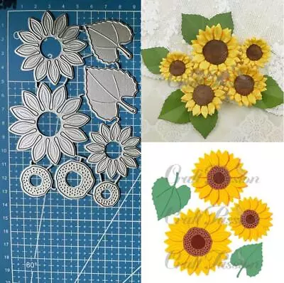 Sunflowers Leaves Metal Cutting Dies Scrapbooking Embossing Paper Card Stencils • £5.09