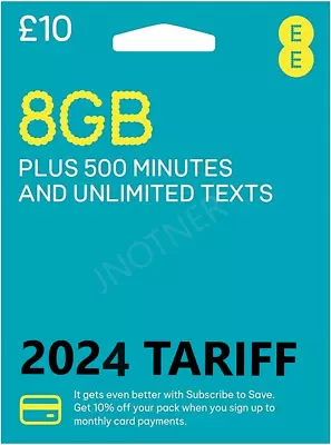 EE Sim Card Pay As You Go £10 Pack 8 GB Data Unlimited SMS Mini Micro Nano UK • £0.99