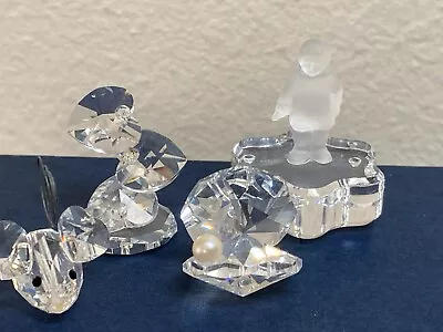 Lot Of 4 Crystal Figurines - Eskimo Mouse Pearl & Oyster 3 Hearts • $17.50