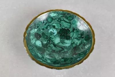 Small Malachite Dish Malachite Bowl Round From Congo  8.6 Cm   # 19516 • $29.95