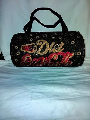 VINTAGE Diet COCA COLA BEAUTIFULLY EMBROIDERED GLASS BEADED SHOULDER BAG PURSE  • $75