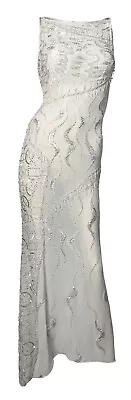 F/W 1998 Atelier Versace Runway Sheer Ivory Bridal Wedding Beaded Gown Dress • $14200