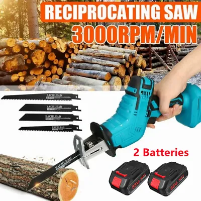 £34.96 • Buy 88V Electric Cordless Reciprocating Saw Hand Held Wood Metal Cutter W/ 2 Battery