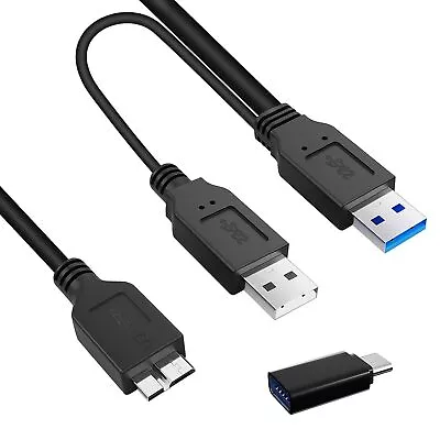 1 Pack USB A To Micro B Cable Micro USB 3.0 To USB Splitter Cable Dual Power ... • $12.02