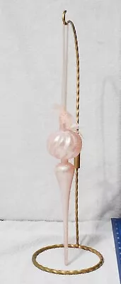 Vintage Victorian Christmas PINK Ornament Icicle Finial 11  Glitter Swirl • $14.99