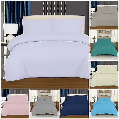 5* 400 Thread Count 100% Egyptian Cotton Duvet/quilt Cover Bedding Set All Sizes • £18.99