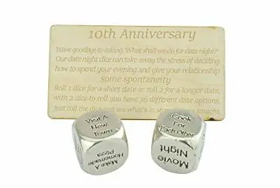 £18.99 • Buy 10th Wedding Anniversary Date Night Dice Tin