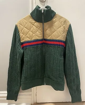 Gucci  Wool Bomber Jacket Men Size M-Green • $1399