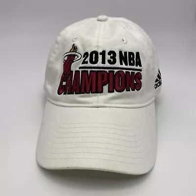 Miami Heat 2013 Nba Champions Superflex Osfa Hat White Dad Cap Basketball Flex • $12.79