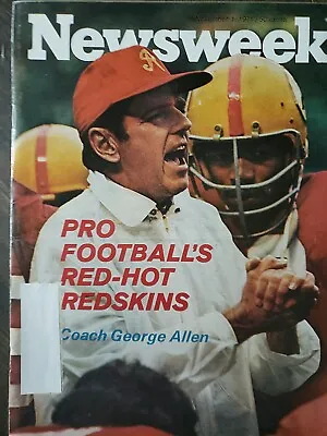 Vintage NEWSWEEK Magazine November 1 1971 Pro Football's Red-Hot Redskins -E421 • $10.99