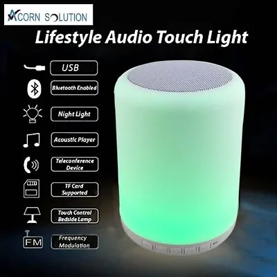 £6.39 • Buy LED Bluetooth Speaker Touch Night Light Music Smart Desk Lamp USB Rechargeable