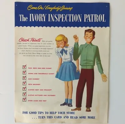 Vintage 1950s-60s Ivory Soap Inspection Patrol Poster Advertising Nostalgic • $9.99