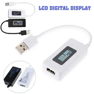USB LCD Detector Ammeter Voltmeter Tester Meter Voltage Current Charger Monitor • $3.37
