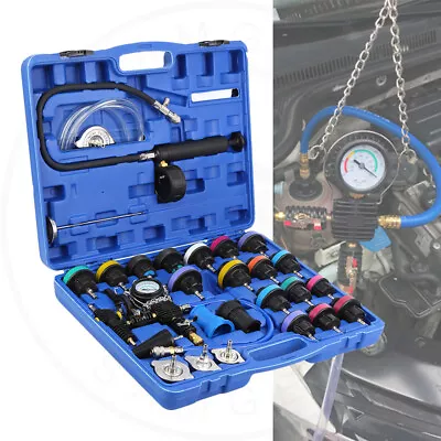 28Pc Radiator Pressure Tester Test Kit Coolant Vacuum Purge Refill With Adapters • $73.99