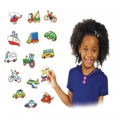 $24.99 • Buy Small World Toys Ryan's Room Wooden Toys-Stick Em Magnets - Vehicles