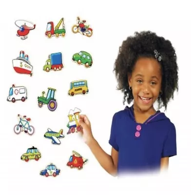$24.99 • Buy Small World Toys Ryan's Room Wooden Toys-Stick Em Magnets - Vehicles