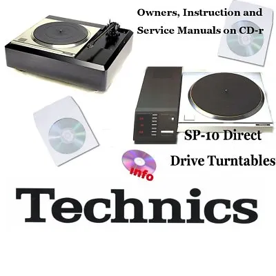 Technics SP-10 SP10 Turntable Service Instruction Owners Manual On CDr • $18.03