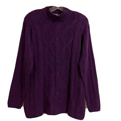 Women’s Specialty Collection Long Sleeves Tight Knit Purple Size XL Mock Neck • $16.05
