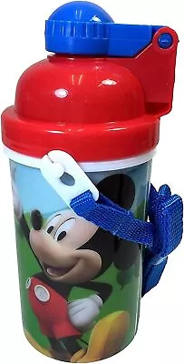 Disney Mickey Mouse Canteen W/ Popup Lid & Straps Water Bottle Tumbler Cup Kids • $8.98