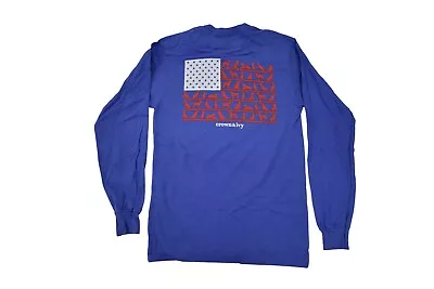$9.99 • Buy Crown & Ivy Mens Flag & Dog Logo Long Sleeve Royal Blue Shirt New S,M,L,XL,2XL