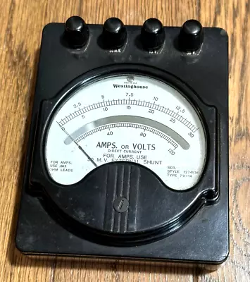 🇺🇸VTG Westinghouse Analog AMP Multi Meter Volt Electric Tester Direct Current • $45