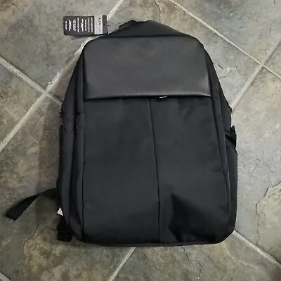 ALFANI Men's Black Nylon Small Laptop Backpack Work Bookbag School Bag $80 • $16.15