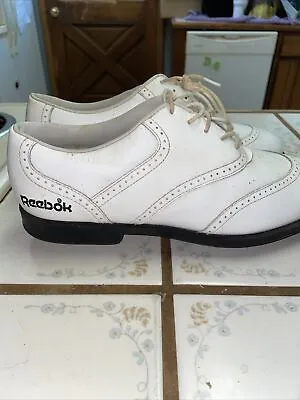 Vintage Reebok Leather Golf Shoes 9XW Metal Spikes RARE White Cleats • $0.99
