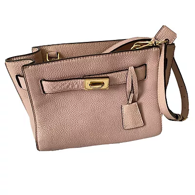 Michael Kors Hamilton Leather Small Crossbody Pink Blossom Zip Top Purse Bag • $39