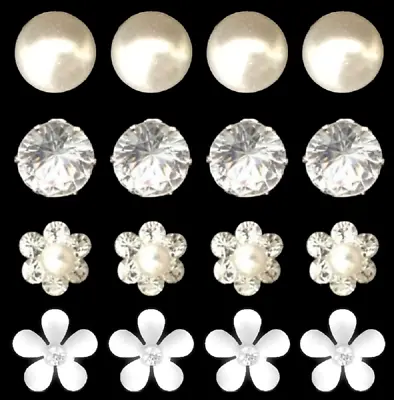 ATST®  Wedding Hair Pins - Diamante Pearl Rhinestone Flower Daisy Bridal Or Prom • £2.24