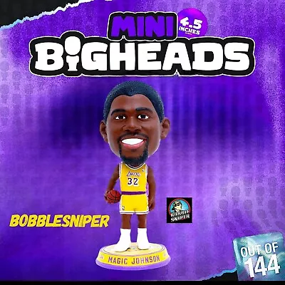 MAGIC JOHNSON Los Angeles Lakers Court Stripe Mini Bighead NBA Bobblehead • $92