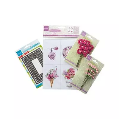 Marianne Design Papercraft Assorti - Perfumed Papers Flowers & Dies Bright Pink • £6.99