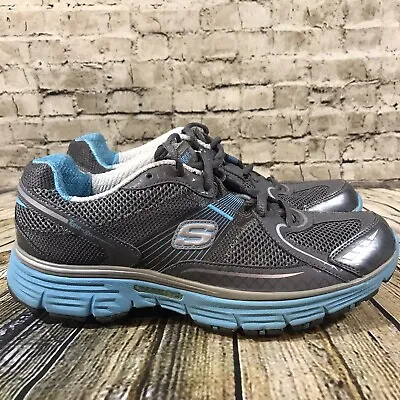 SKECHERS Tone Ups Fitness Women’s 8.5 Gray Blue Lace Up Athletic Shoes • $19.97