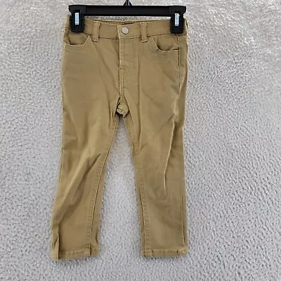 7 For All Mankind Chambray Pants Baby Boy 24M Khaki Solid Straight Leg • $10.67