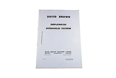 £7.45 • Buy The David Brown Implematic Hydraulic System Repair Manual (DBT445)