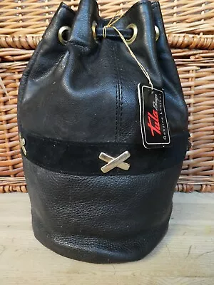 £16.45 • Buy New Tula Black Leather/suede Drawstring Bag
