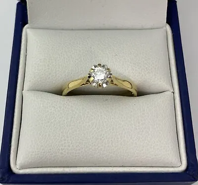 Lovely 18ct Gold & Diamond Solitaire Ring.  Size N1/2    0.28 Carats • £245