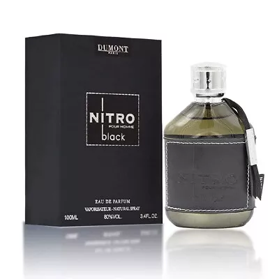 Dumont Nitro Black Eau De Parfum Spray For Men. Fresh & Masculine Scent. 3.4 Oz • $25