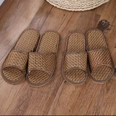 Women Men Rattan Slipper Indoor Sandal Lady Home Spa Tatami Non-slip Flat Shoes • $21.30