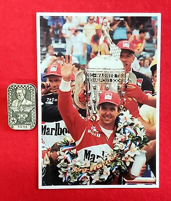 1991 Indy 500 SILVER #3038 Pit Badge - Plus: RICK MEARS IMS POSTCARD! • $59