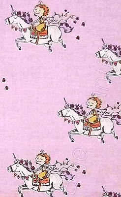 FAT QUARTER Heather Ross Crafty Chloe Unicorn Pink • $28.72