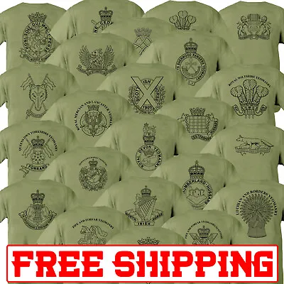 Royal Yeomanry Double Sided Printed Army Olive Green Tshirt Sniy Lancer Reserve • £17