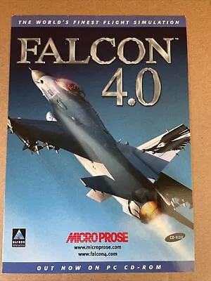 Falcon 4.0 Flight Simulator PC Video Game Promo Postcard Boomerang 1998 • £3.50